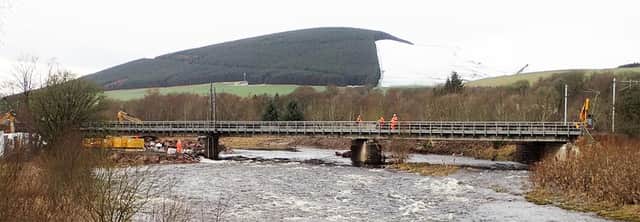 Lamington Viaduct in South Lanarkshire which was badly damaged after severe storms in late 2015.