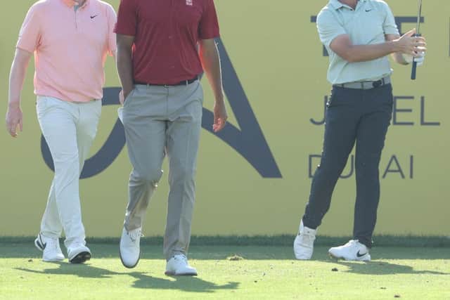 Tommy Fleetwood played with Bob MacIntyre - Adam Scott was the third player in the group - in this year's Dubai Desert Classic in January. Picture: Andrew Redington/Getty Images
