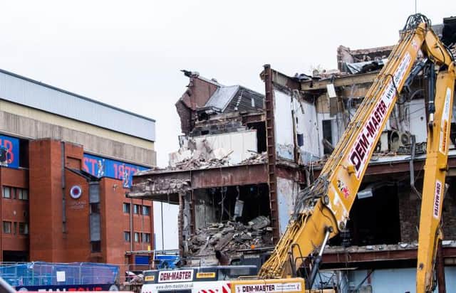 Demolition work is well underway on the site which will host New Edmiston House at Ibrox Stadium in time for Rangers' 150th anniversary in 2022. (Photo by Bill Murray / SNS Group)