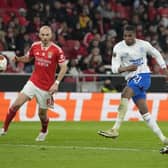 Dujon Sterling scored his first goal for Rangers against Benfica.