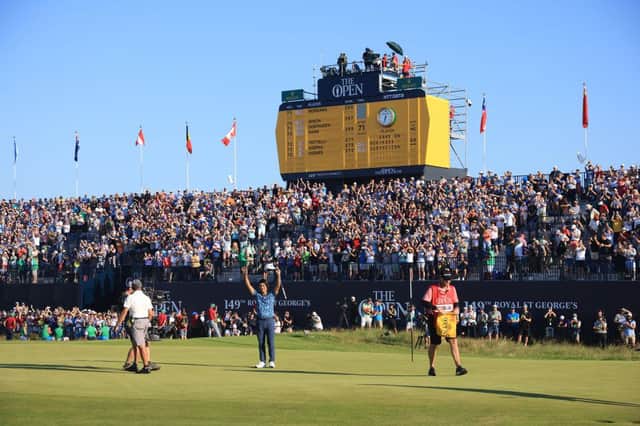 The 18th hole arena at Royal St George's for the 149th Open at Royal St George’s. Picture: Andrew Redington/Getty Images.