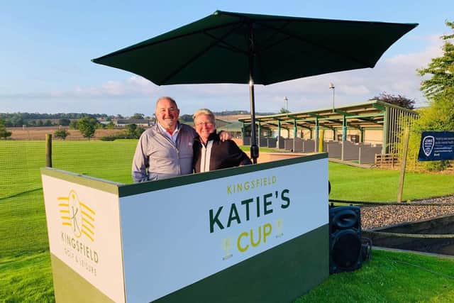 Jane Connachan is now based at Kingsfield Golf Centre, where she "loves" working for the Arkley family. She is pictured with one of the club's stalwarts,  Ian Hislop. Picture: Kingsfield Golf Centre