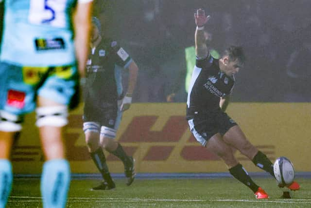 Glasgow stand-off Ross Thompson kept a cool head during the European Champions Cup win over Exeter Chiefs at Scotstoun. (Photo by Craig Williamson / SNS Group)