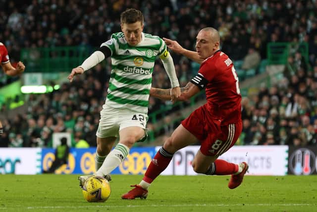 Scott Brown came up against Celtic captain Callum McGregor as an Aberdeen player this season.