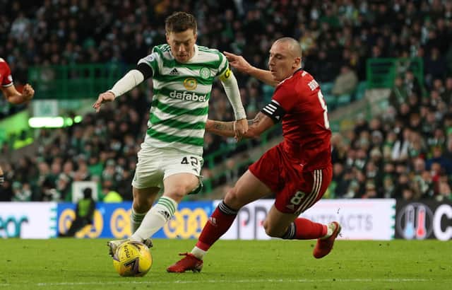 Scott Brown came up against Celtic captain Callum McGregor as an Aberdeen player this season.