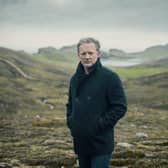 A plaque presented to Shetland star Douglas Henshall has been removed to prevent householders from being disturbed.