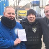 Gary Taylor (left) and Joe McCarthy (right) have been driving people to safety over the border in Ukraine (Photo: Joe McCarthy)