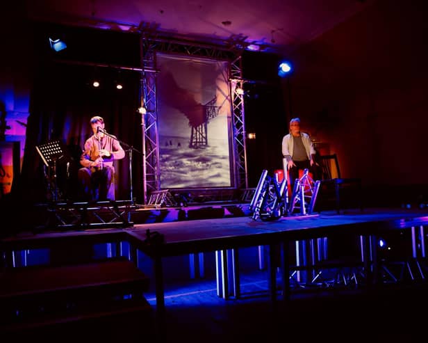 Pibroch is a powerful and thought-provoking multimedia theatre production. (Pic: Graeme Roger)