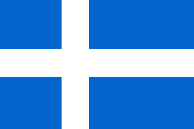The flag of Shetland nods to the region's Scottish identity and Nordic roots, it features a white Nordic cross with a blue background like the Scottish Saltire, this flag was created in 1969.