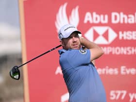 Richie Ramsay hits a tee shot during the Abu Dhabi HSBC Championship Pro-Am at Yas Links. Picture: Ross Kinnaird/Getty Images.
