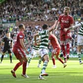 Aberdeen conceded an early goal to Celtic after Stephen Welsh headed home a corner.