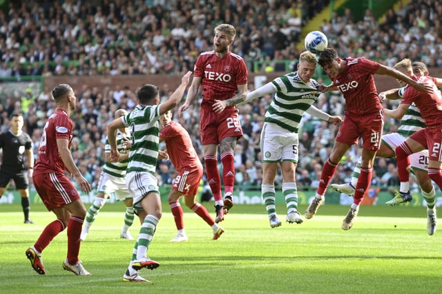 Aberdeen conceded an early goal to Celtic after Stephen Welsh headed home a corner.