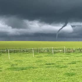 The funnel cloud in the skies above rural Aberdeenshire. Pic: Mark Stephen.