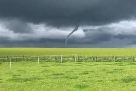 The funnel cloud in the skies above rural Aberdeenshire. Pic: Mark Stephen.