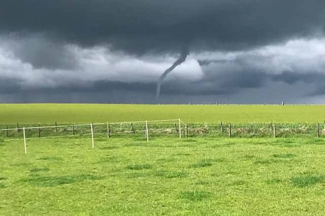 The funnel cloud in the skies above rural Aberdeenshire. Pic: Mark Stephen.