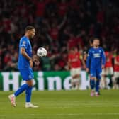Rangers' Cyriel Dessers appears dejected after PSV Eindhoven score their second goal. Pic Tim Goode/PA Wire.