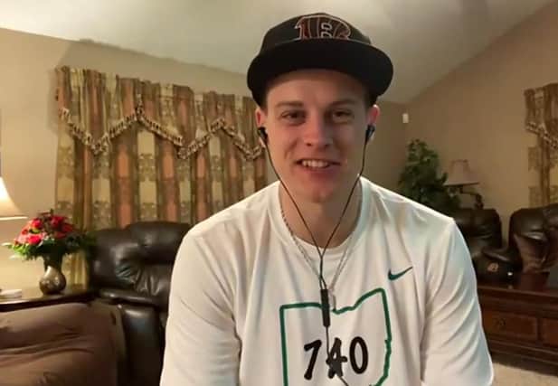 New Cincinnati Bengals quarterback Joe Burrow speaks via teleconference after being selected during the first round of the 2020 NFL Draft.
