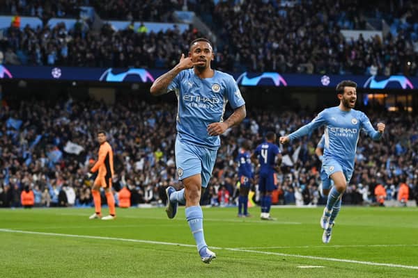 Gabriel Jesus celebrates after putting Manchester City 2-0 up on Real Madrid in the Champions League semi-final first leg at the Etihad last week. (Photo by David Ramos/Getty Images)