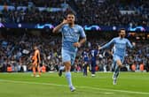 Gabriel Jesus celebrates after putting Manchester City 2-0 up on Real Madrid in the Champions League semi-final first leg at the Etihad last week. (Photo by David Ramos/Getty Images)