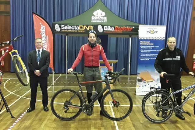 Cyclist Mark Beaumont was helping police launch the new Pedal Protect campaign.
