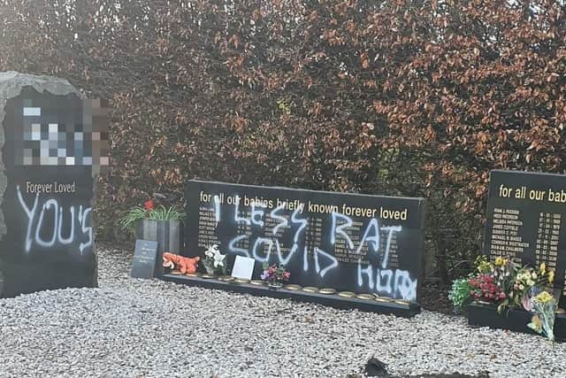 The baby memorial was attacked by vandals. Picture: Fife Jammer Locations