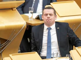 Scottish Conservative leader Douglas Ross during First Minister's Questions. Picture: Jane Barlow/PA Wire