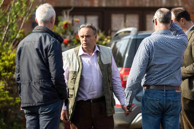 Tory MP Neil Parish arrives back to his home in Somerset.