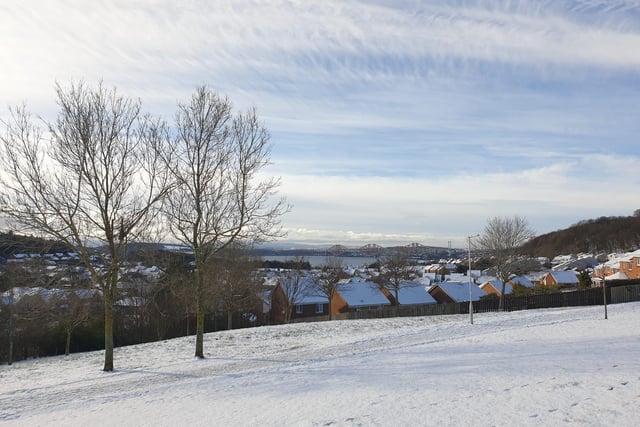 Dalgety Bay in the snow - with heavy snow set to cause disruption on Thursday and Friday