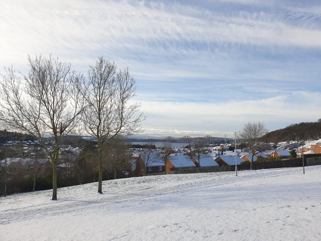 Dalgety Bay in the snow - with heavy snow set to cause disruption on Thursday and Friday