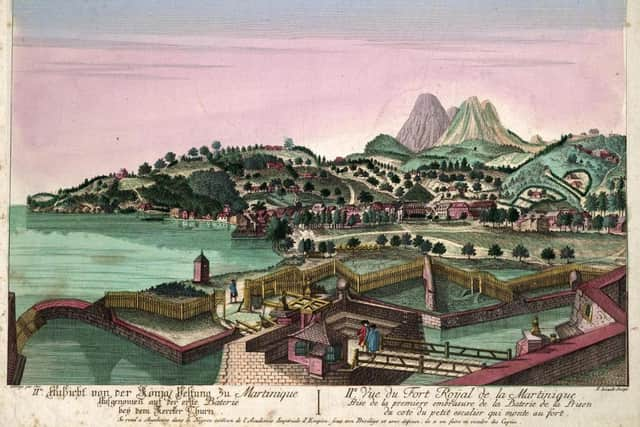 An 18th Century sketch of Martinique, where around 150 Jacobite prisoners were freed after their ship, which was on its way to Antigua, was intercepted by French privateers. PIC: Creative Commons.