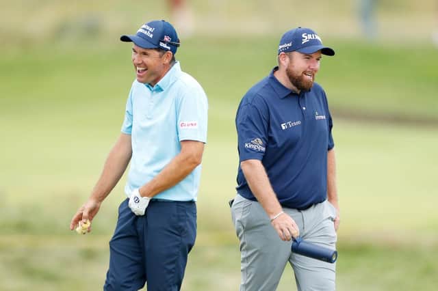 Padraig Harrington and Shane Lowry during this year's Open at Royal St George’s. Picture: Oisin Keniry/Getty Images.