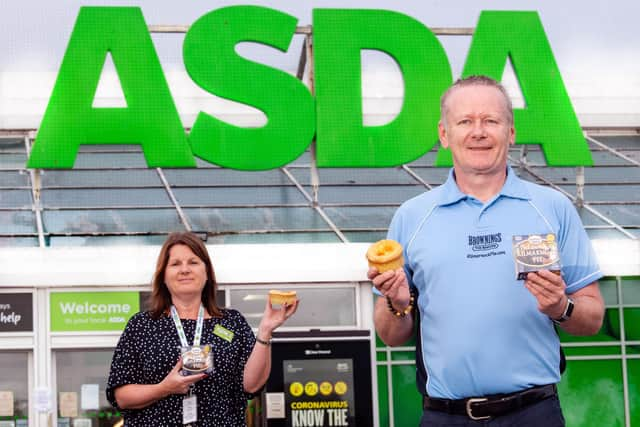 Ellen Rogan of Asda Kilmarnock with John Gall. Picture: Ian Georgeson Photography.