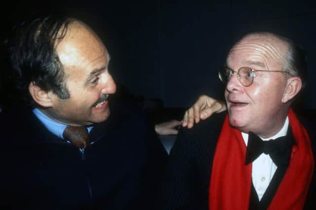 Lester Persky and Truman Capote at Studio 54 in New York City.