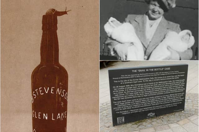 May Donoghue's 'tenacious' litigation against the firm she believed responsible for a rotten snail in her ginger beer is renowned the world over. (Image credit: Lairich Rig / The "snail in the bottle" case)