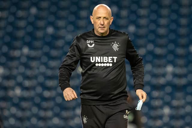 Rangers assistant manager Gary McAllister will lead the team tonight in the absence of Steven Gerrard. Picture: SNS