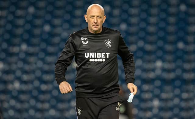 Rangers assistant manager Gary McAllister will lead the team tonight in the absence of Steven Gerrard. Picture: SNS