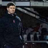 Rangers manager Steven Gerrard looks on as his team's unbeaten run ends in defeat against St Mirren in the Betfred Cup quarter-final. (Photo by Craig Williamson / SNS Group)