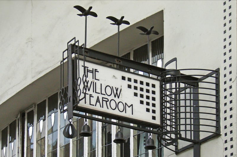 First opened by Miss Cranston and designed by Mackintosh in 1903, the original Willow Tea Rooms building can be found at 215-217 Sauchiehall Street in Glasgow. The name ‘Willow’ refers to the street name as ‘Saugh’ (from Sauchiehall) is Gaelic for ‘Willow Tree’.