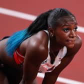 British sprinter Dina Asher-Smith reacts after finishing third in the women's 100m semi-final. Picture: Christian Petersen/Getty Images