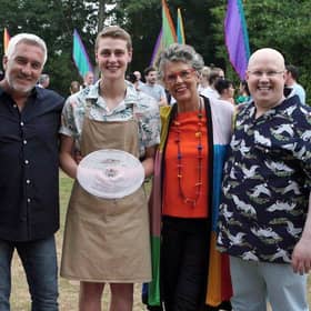 Edinburgh's Peter Sawkins, centre, with the Great British Bake Off judges.