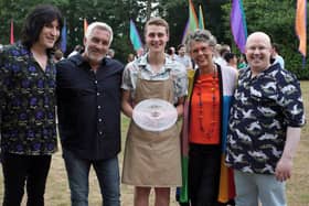 Edinburgh's Peter Sawkins, centre, with the Great British Bake Off judges.