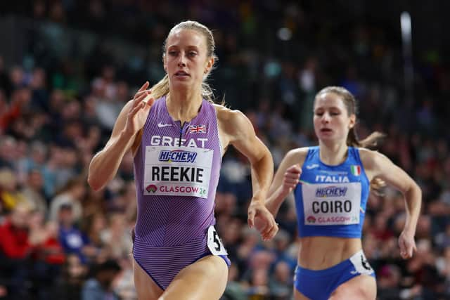 Jemma Reekie competes in the Women's 800 metres heats in Glasgow.