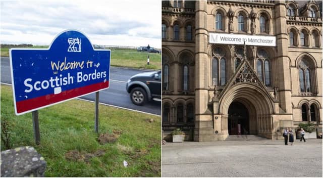 Non-essential travel to Manchester and Salford is banned from Monday.
