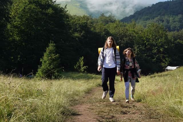 Participants pack up their gear after visiting the Shypit festival in the Carpathian Mountains in Ukraine. Participants who have been coming to the festival for several years claimed attendance was down this year due to the war, with many people evacuated and others serving in the military.