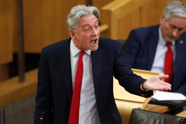 Scottish Labour leader Richard Leonard  MSP speaking during the Scottish Government Debate in the name of Nicola Sturgeon on Scotlandâ€™s Future.   29 January 2020 . Pic - Andrew Cowan/Scottish Parliament