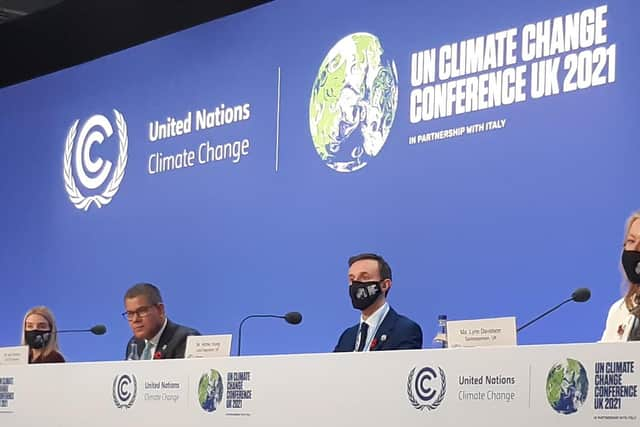 COP26 President Alok Sharma, second left, said it was now "all hands on deck" for negotiators to reach agreement at the summit. Picture: The Scotsman