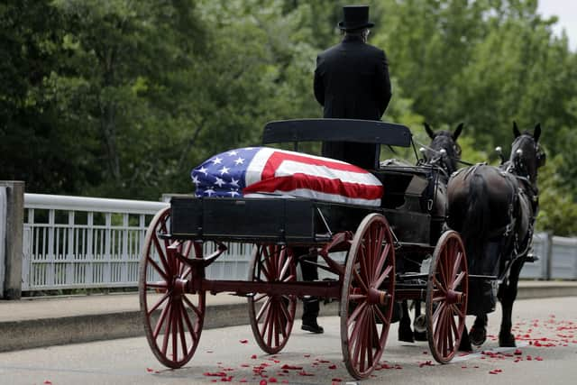 John Lewis, civil rights hero, crosses Selma bridge for the final time  (AP Photo/Brynn Anderson)