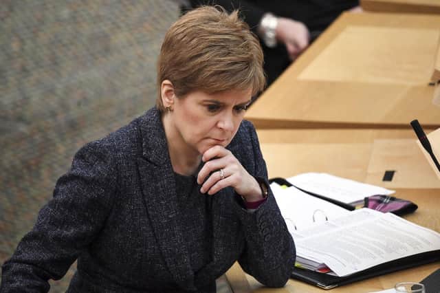 Nicola Sturgeon during the First Minister's Questions session at the Scottish Parliament in Holyrood