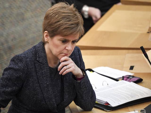 Nicola Sturgeon during the First Minister's Questions session at the Scottish Parliament in Holyrood