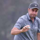 Richard Bland waves after making birdie on the 13th hole during the second round of the 2021 US Open at Torrey Pines. Picture: Harry How/Getty Images.